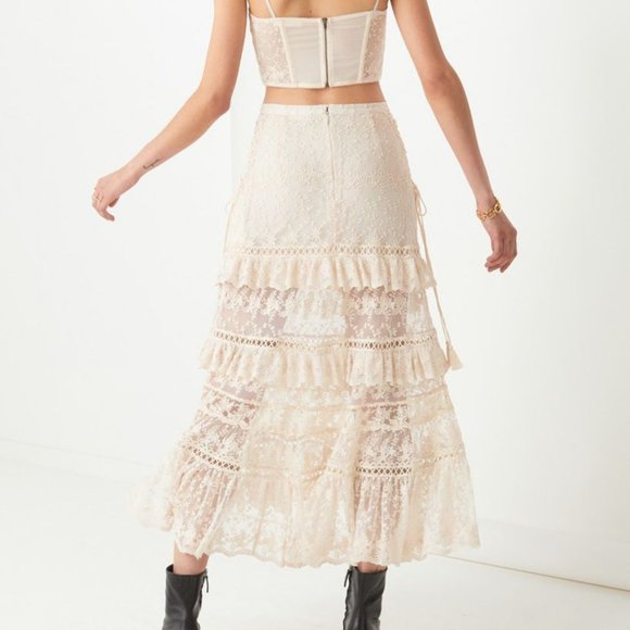 SOLD Spell Gypsy Collective LE GAUZE Lace Skirt - Picture 6 of 9